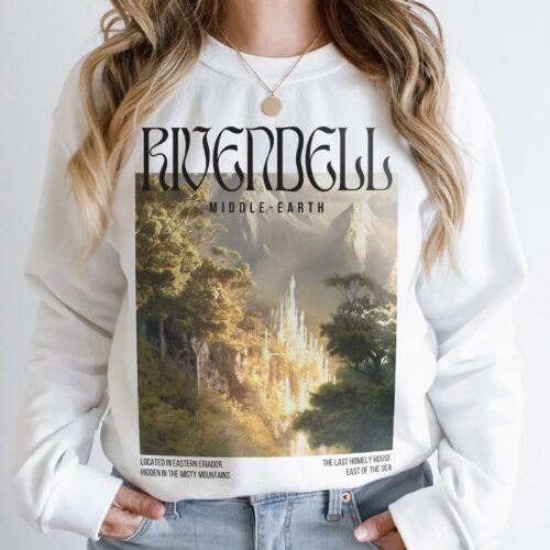 Rivendell LOTR Travel Fantasy Tolkien Aragorn Frodo Fellowship Bookish Sweatshirt image 0