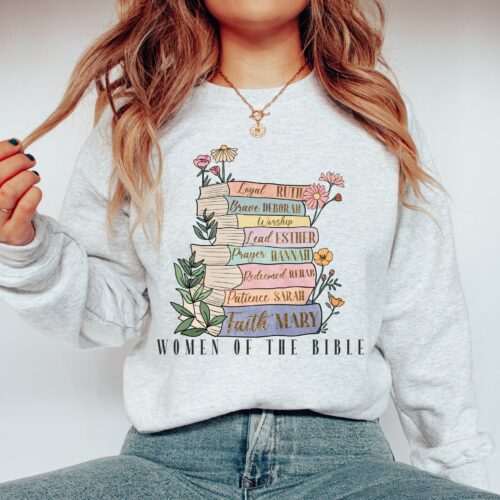 Women of The Bible Books Christian Artwork Faith Sublimation Sweatshirt image 0