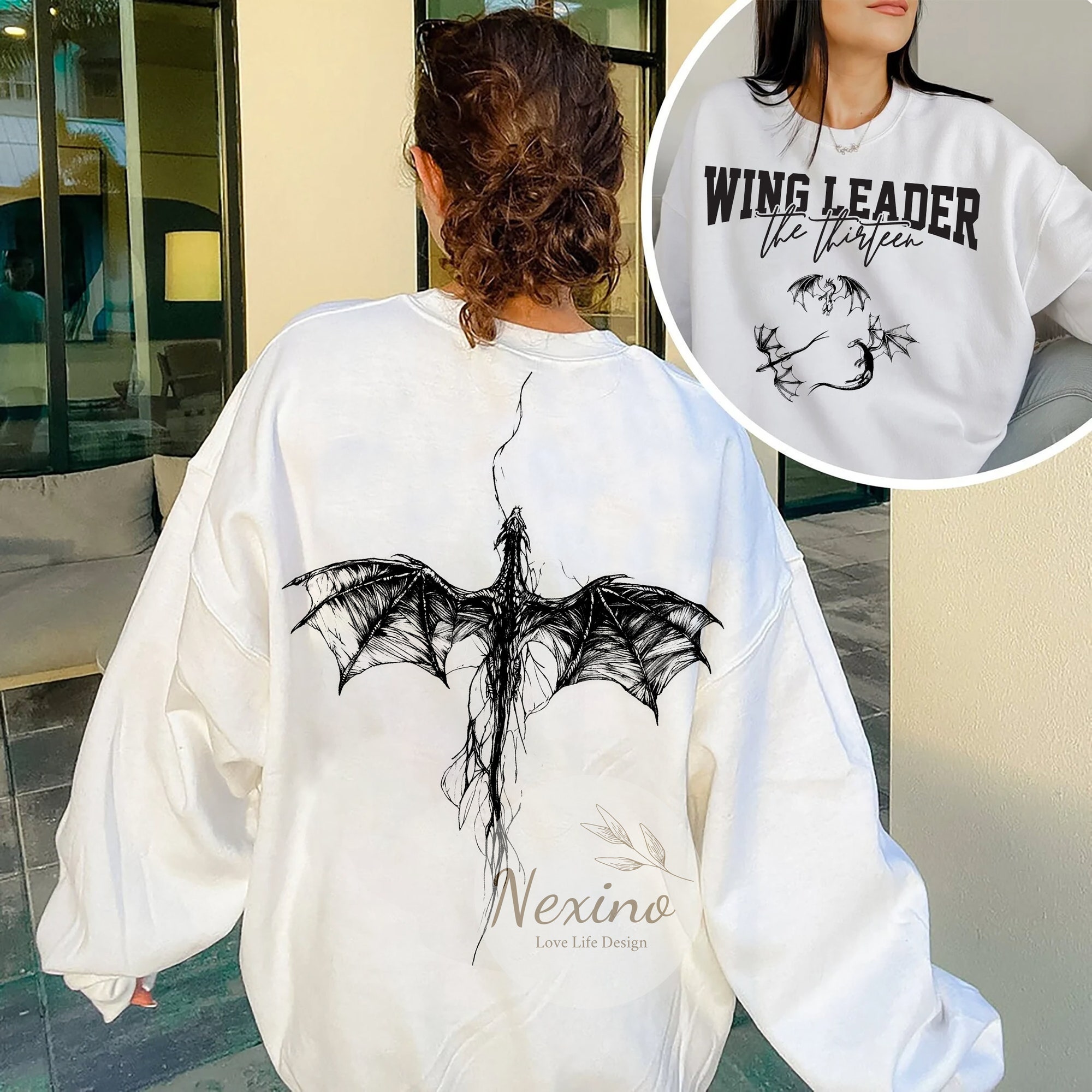 Wing Leader The Thirteen Book Lover Readers ACOTAR Sweatshirt image 2