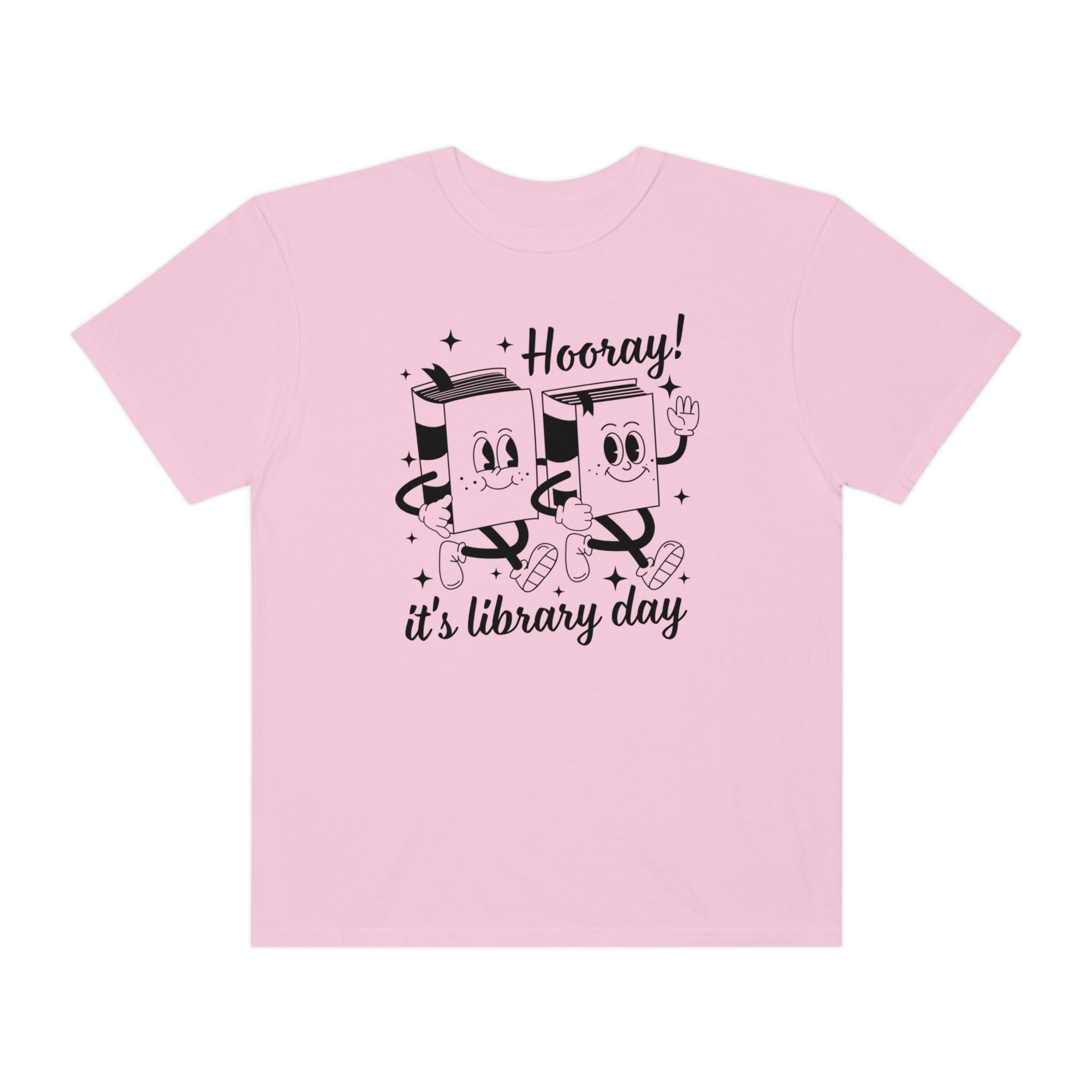 Retro Hooray It's Library Day Reading Funny Book Cute Teachers Lover Shirt image 5