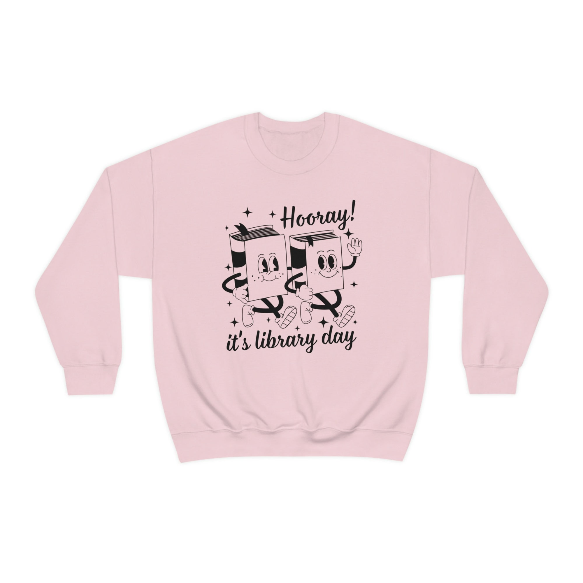 Retro Hooray It's Library Day Book Reader Teacher Back To School Sweatshirt image 4