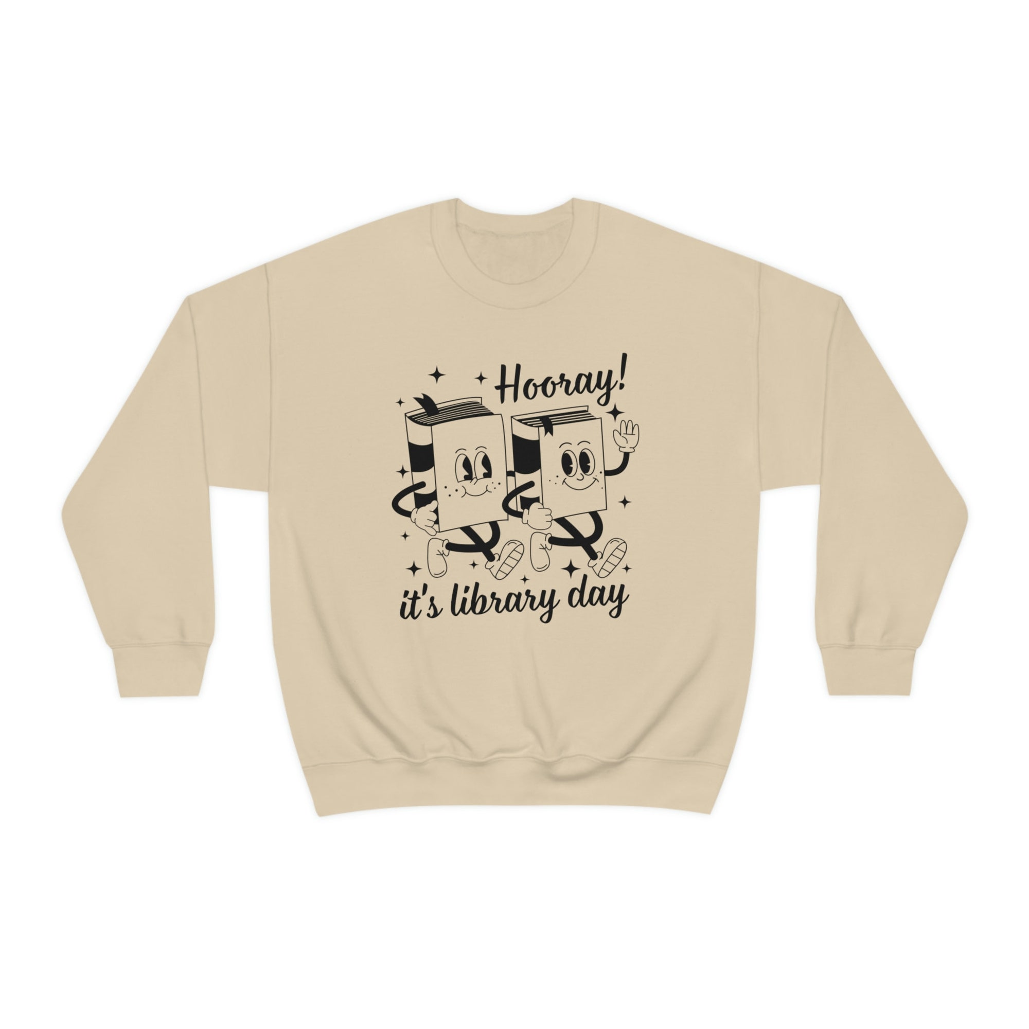 Retro Hooray It's Library Day Book Reader Teacher Back To School Sweatshirt image 7