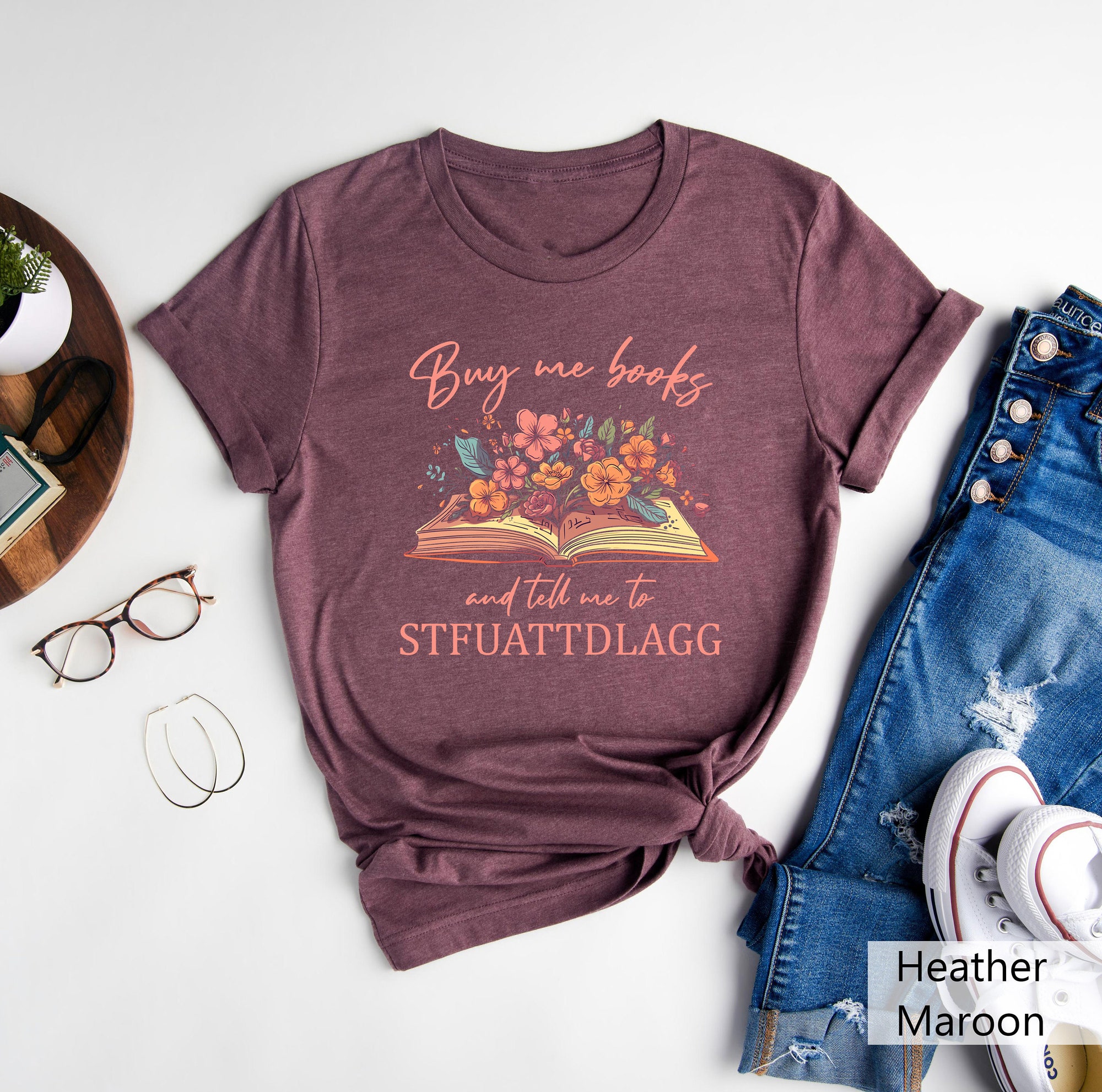 Buy Me Books And Tell Me STFUATTDLAGG Lover Reading Dark Librarian Shirt image 2