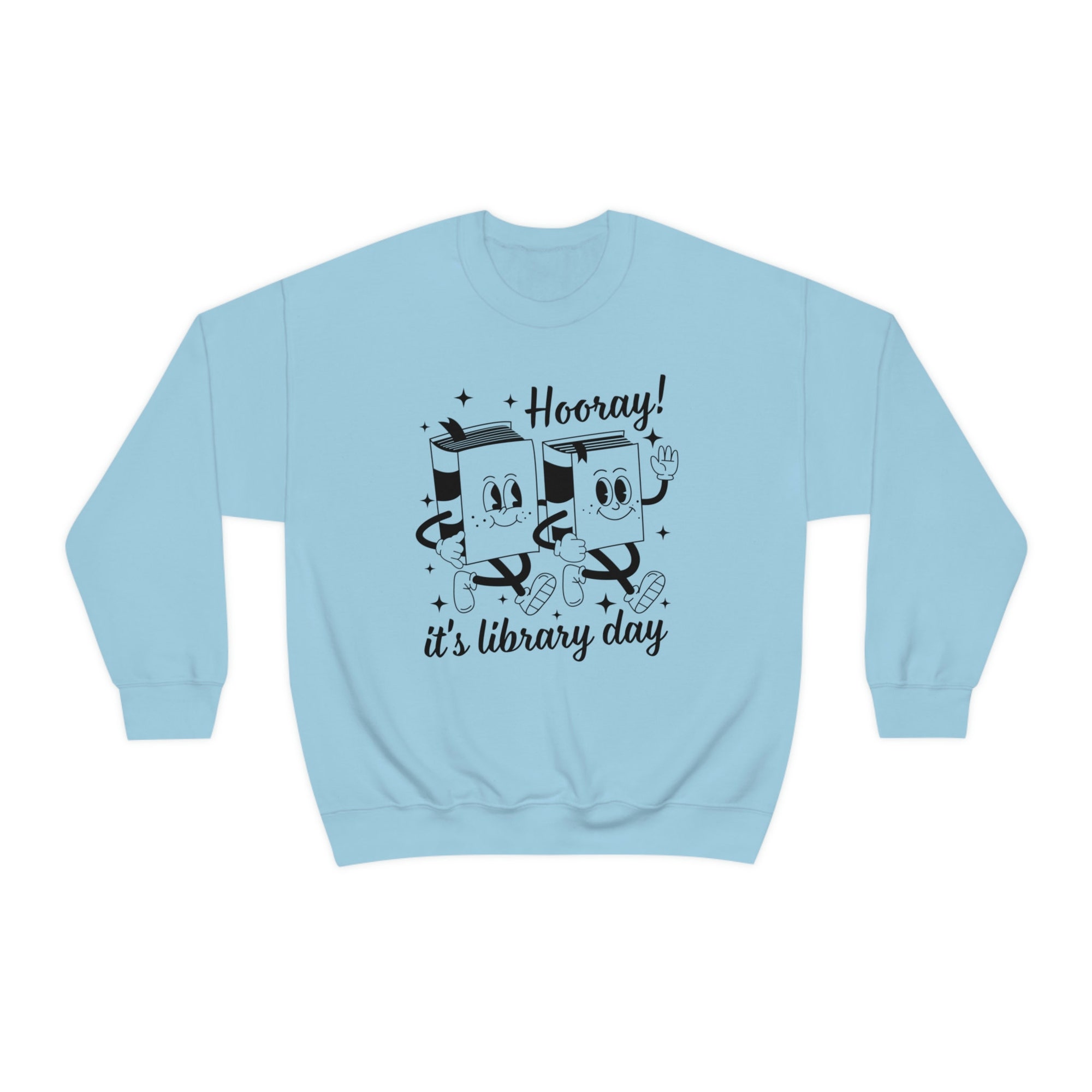 Retro Hooray It's Library Day Book Reader Teacher Back To School Sweatshirt image 6