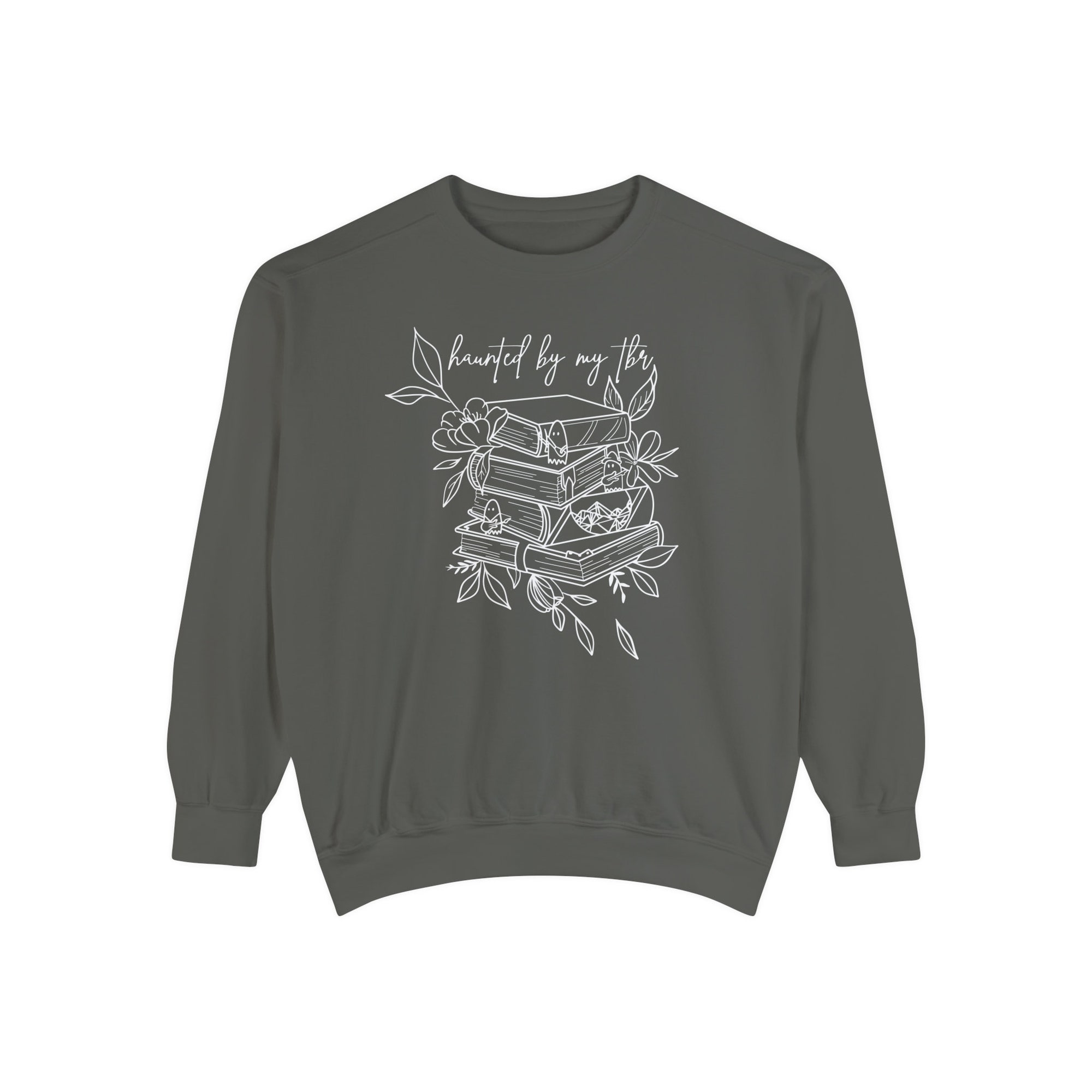 Retro Bookish Haunted By My TBR Librarian Reading Lovers Floral Sweatshirt image 3