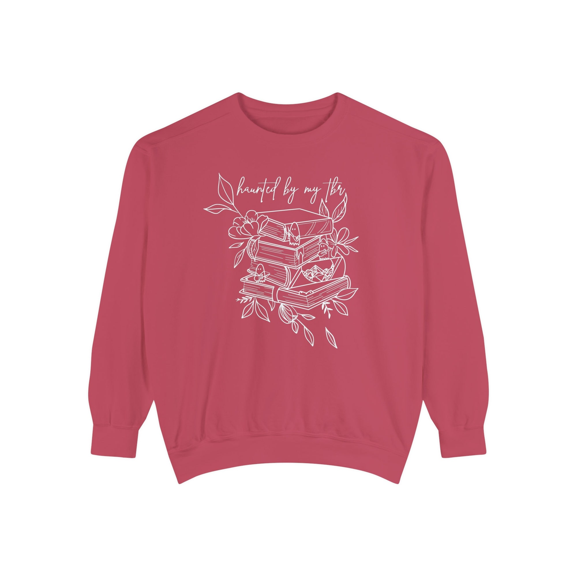 Retro Bookish Haunted By My TBR Librarian Reading Lovers Floral Sweatshirt image 2