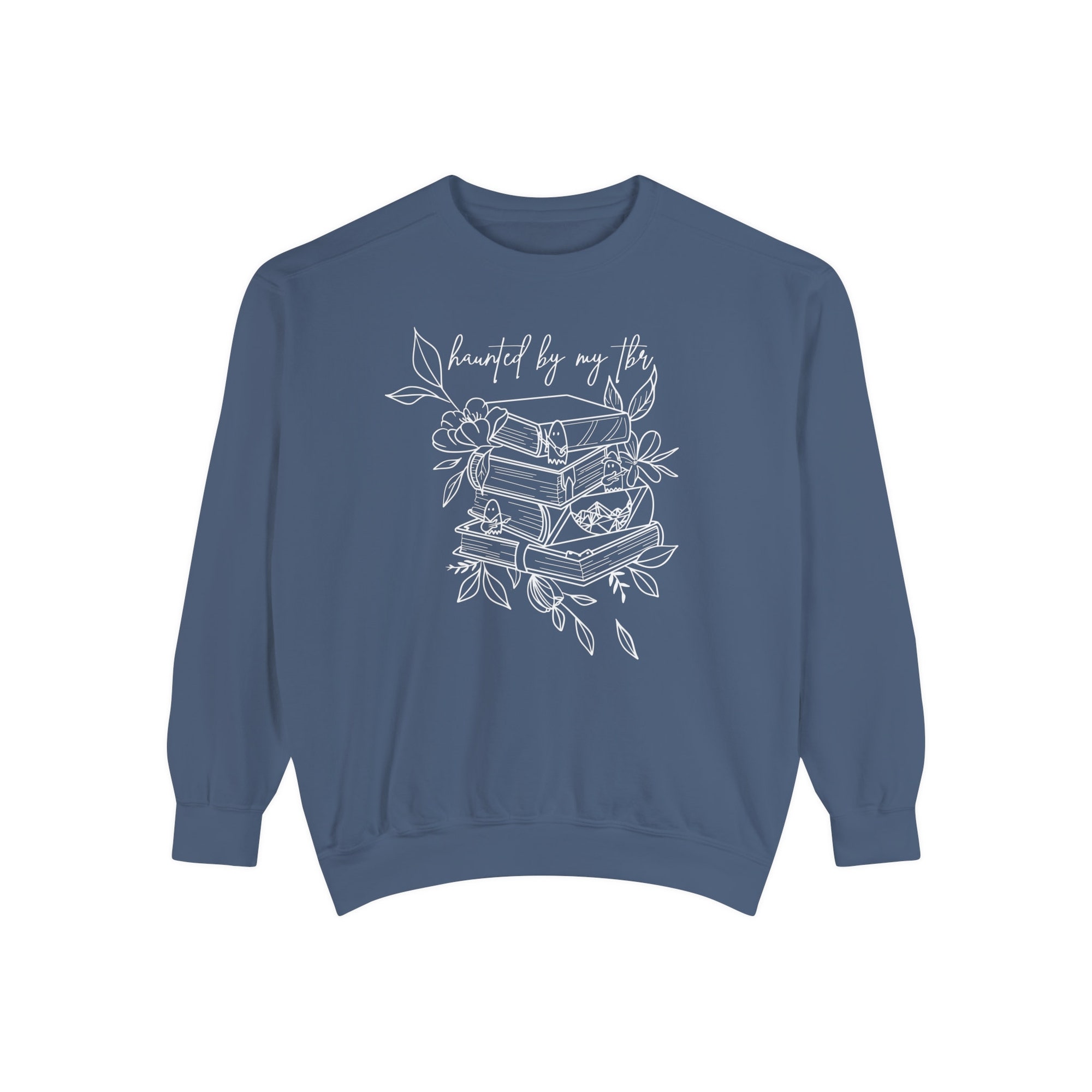 Retro Bookish Haunted By My TBR Librarian Reading Lovers Floral Sweatshirt image 4