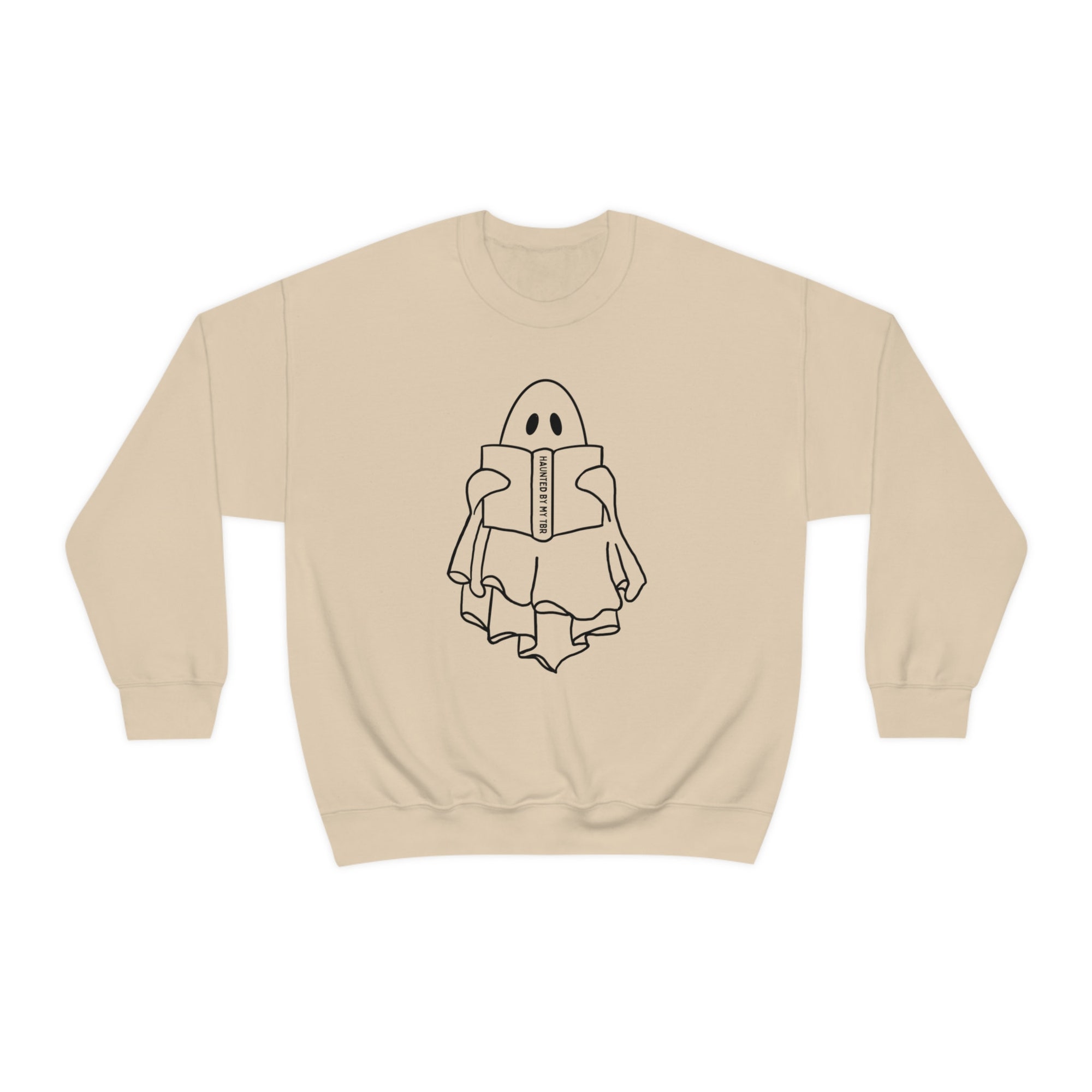 Haunted By My TBR Reading Ghost Bookish Halloween Fall Cute Funny Sweatshirt image 5