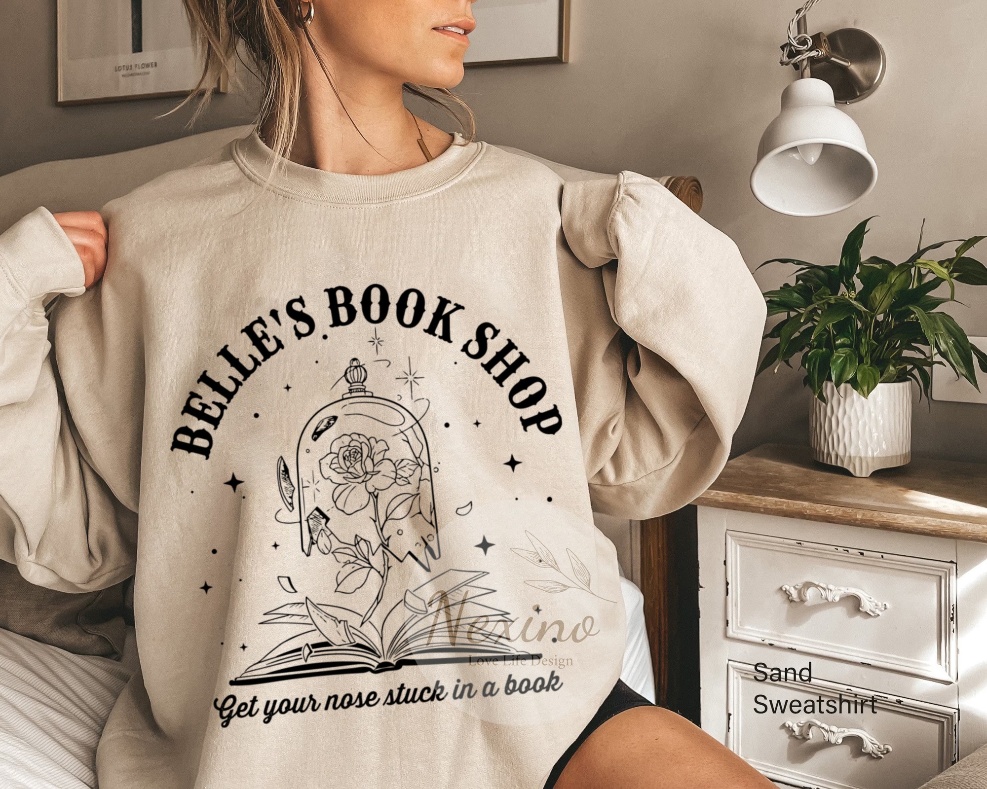 Belle’s Book Shop Princess Beauty And The Beast Lover Family Vacation Trip Sweatshirt image 3