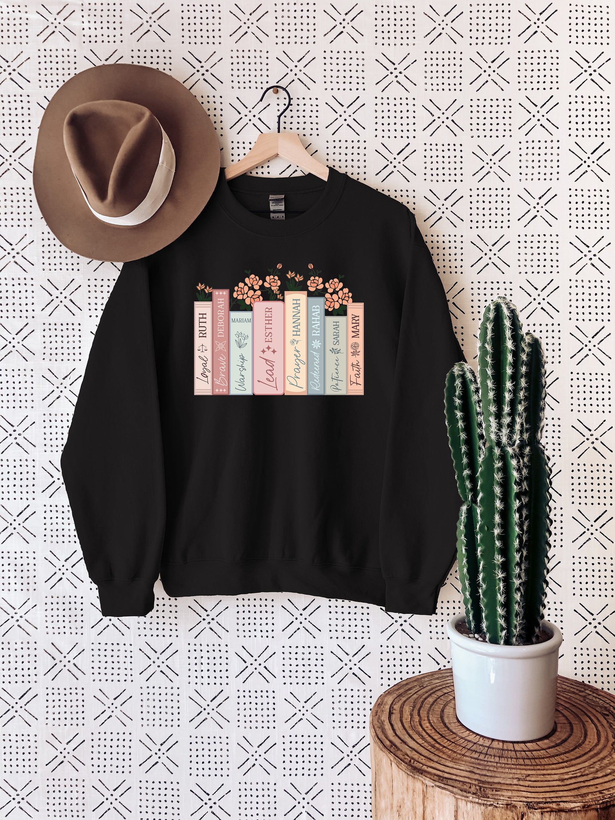 Women Of The Bible Christian Women Floral Jesus Church Book Lover Sweatshirt image 4