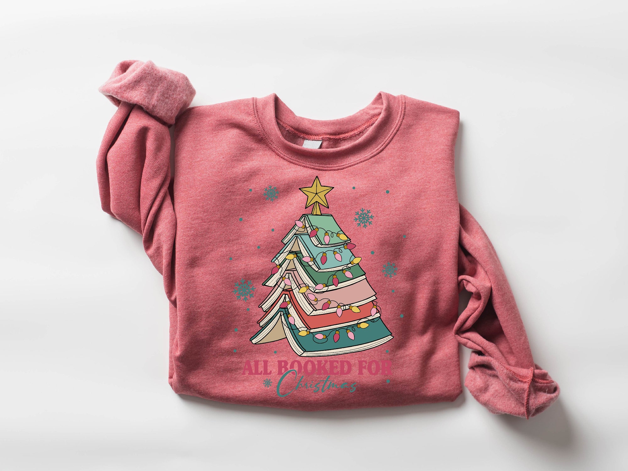 Christmas Book Tree Lovers Vacation Cute Sweatshirt image 6