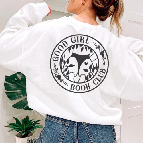 Smut STFUATTDLAGG Dark Romance Good Girl Book Club Botanical Sweatshirt image 0