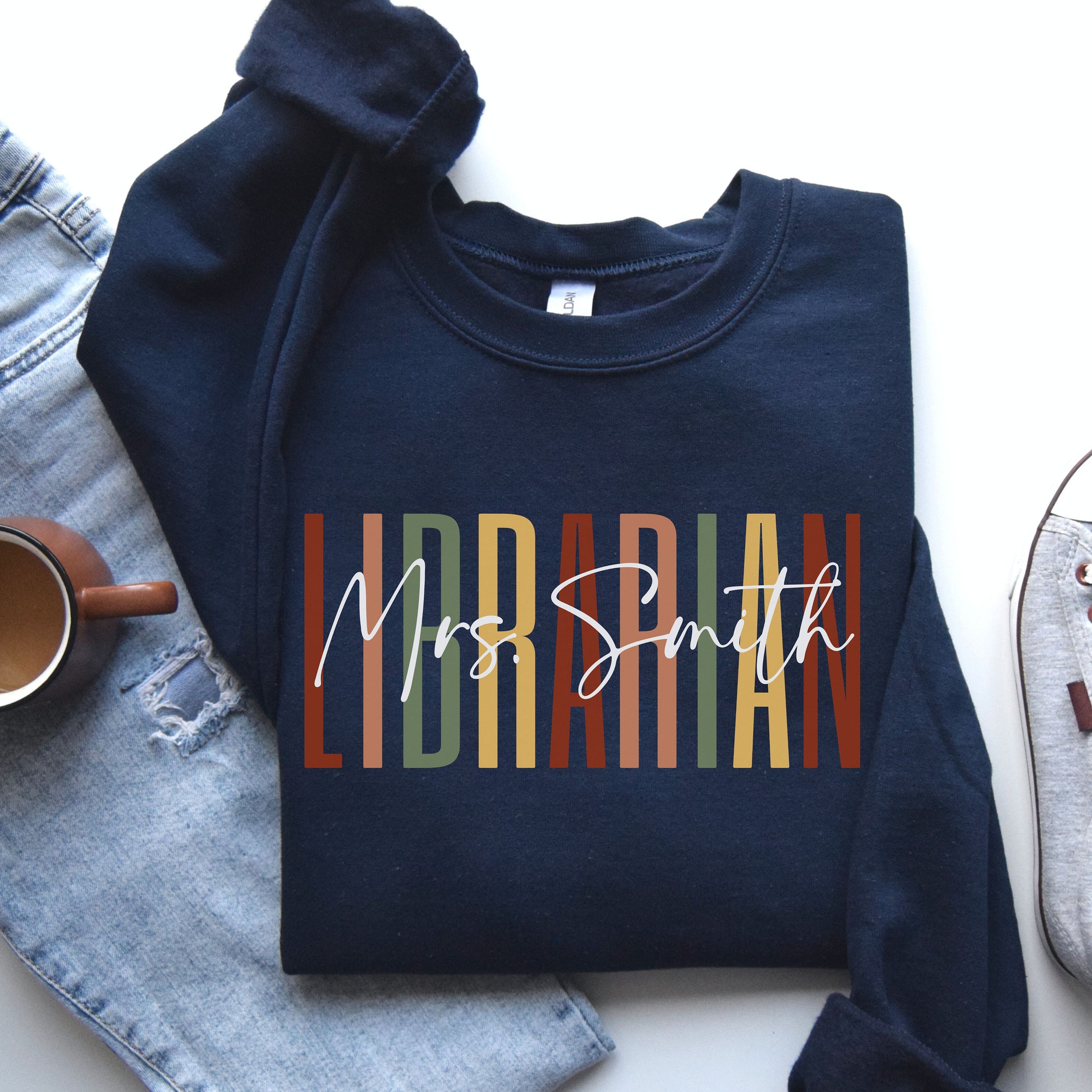 Personalized Librarian Custom Nane School New Bookish Lover Sweatshirt image 6