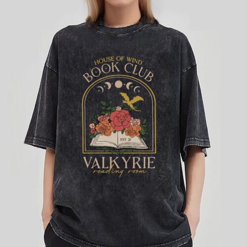 Retro House Of Wind Book Club Valkyrie Reading Room Acotar Velaris Book Lover Shirt image 1