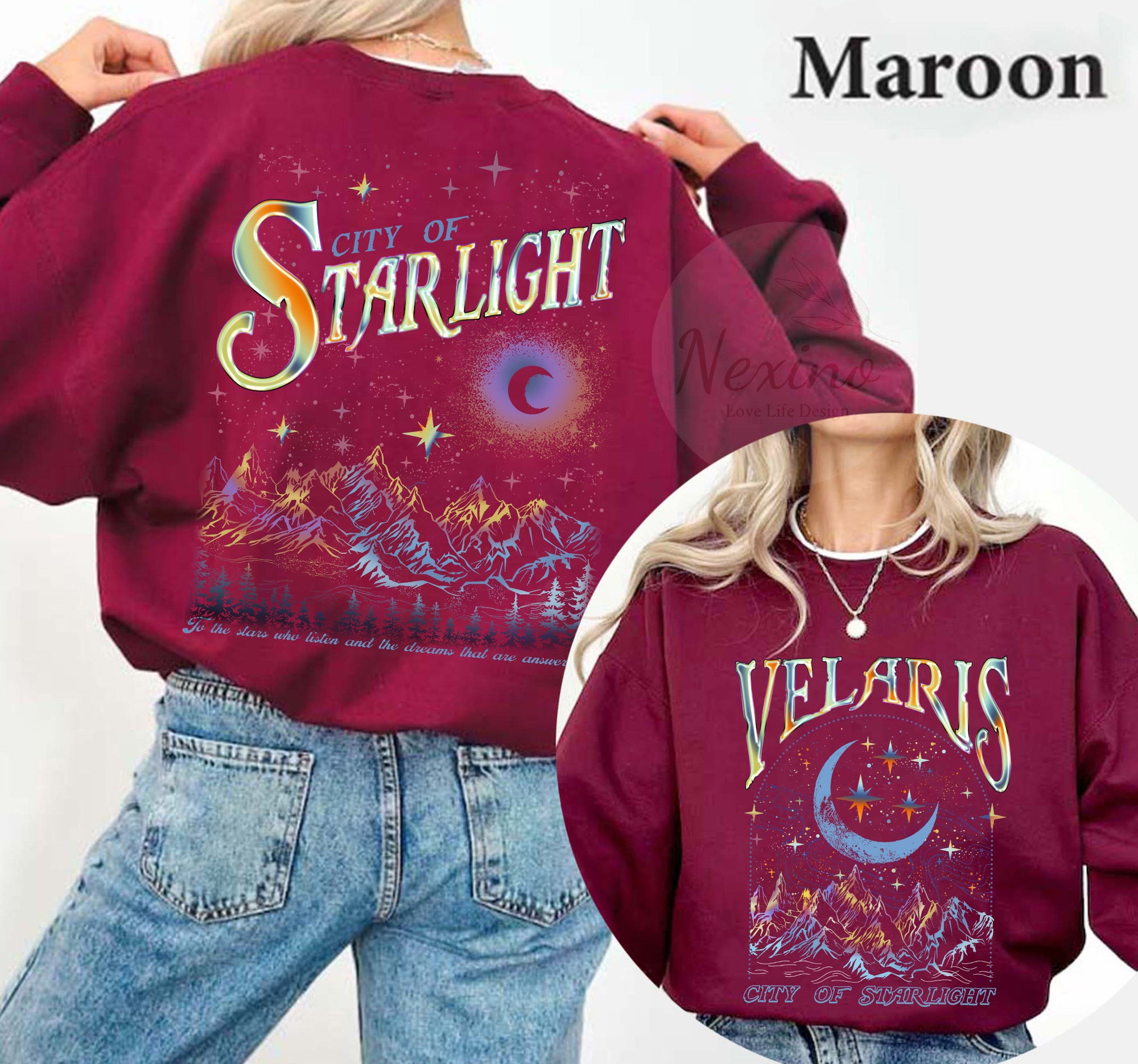 Velaris City Of Starlight ACOTAR The Night Court Rhysand Cassian SJM Book Lover Sweatshirt image 4