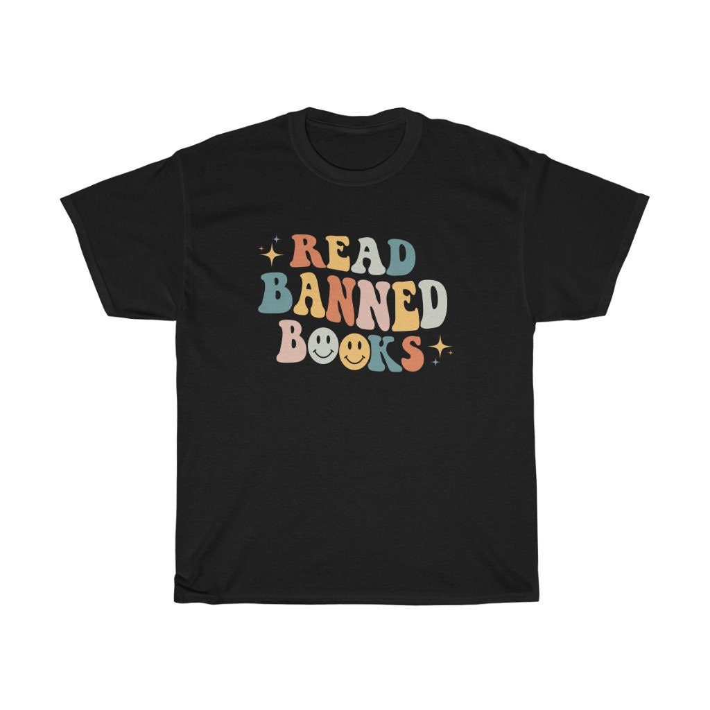 Retro Read Banned Books Poet Literature Librarian Smiley Face Cute Shirt image 2