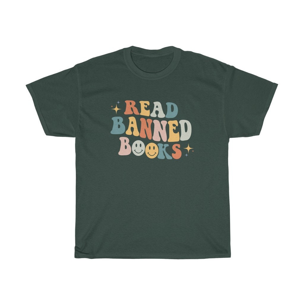 Retro Read Banned Books Poet Literature Librarian Smiley Face Cute Shirt image 3