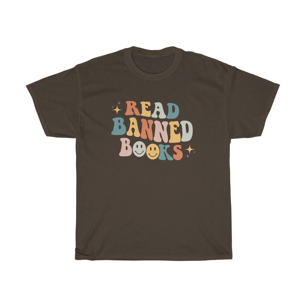 Retro Read Banned Books Poet Literature Librarian Smiley Face Cute Shirt image 4