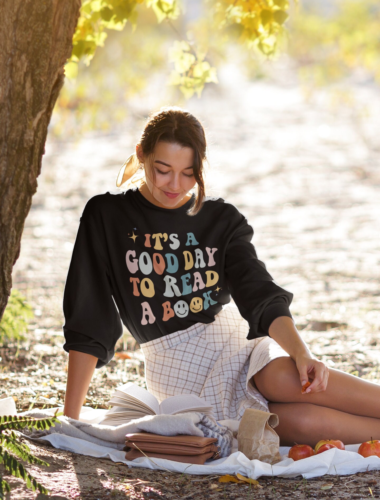 Retro Its A Good Day To Read Book Literature Librarian Indie Sweatshirt image 1