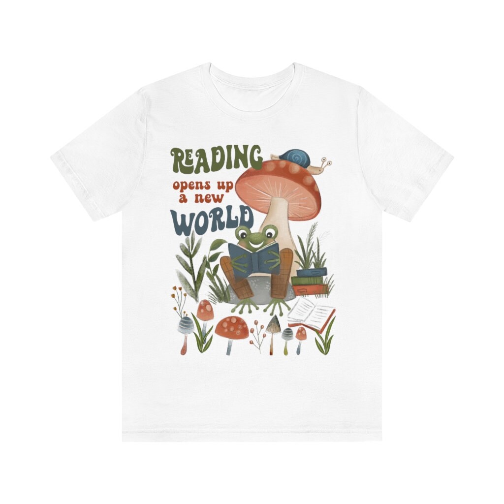 Vintage Frog Reading Story Time Librarian Bookish Literature Lover Shirt image 6