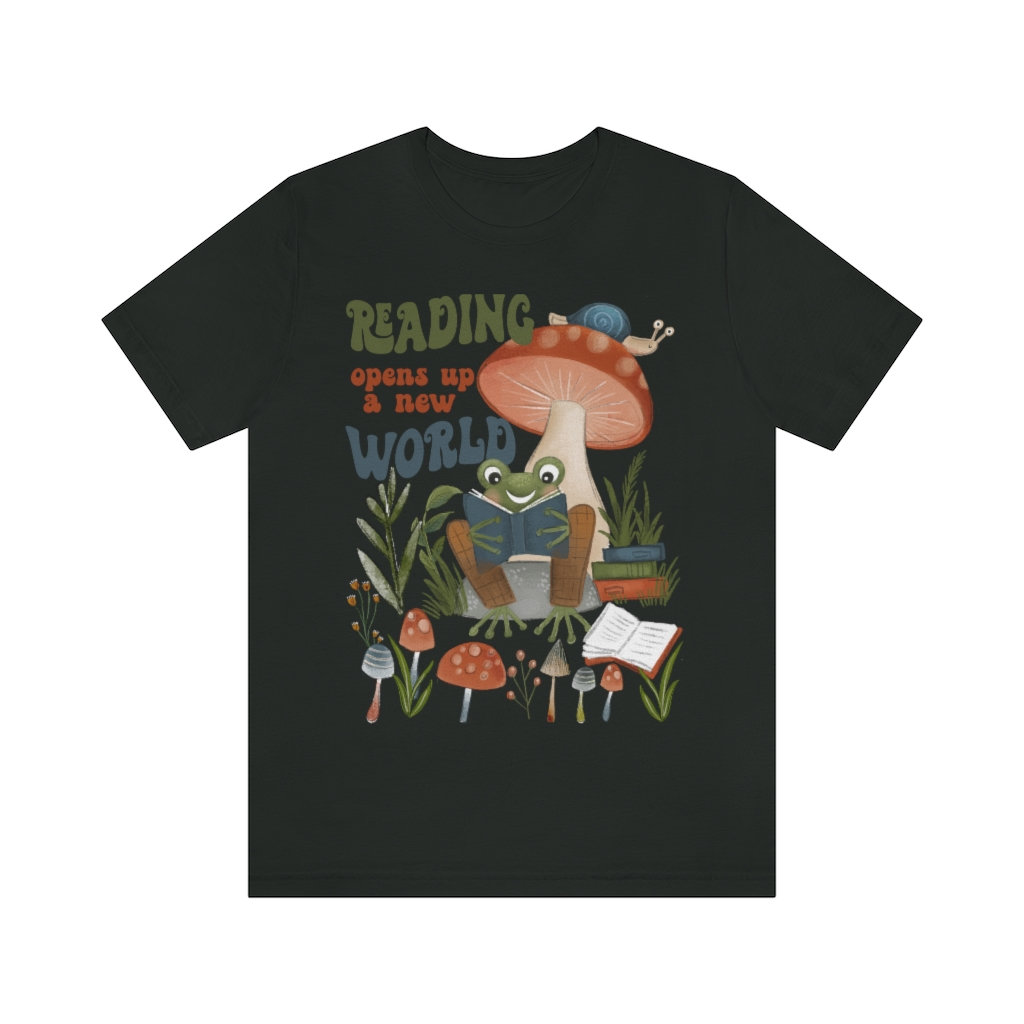 Vintage Frog Reading Story Time Librarian Bookish Literature Lover Shirt image 5