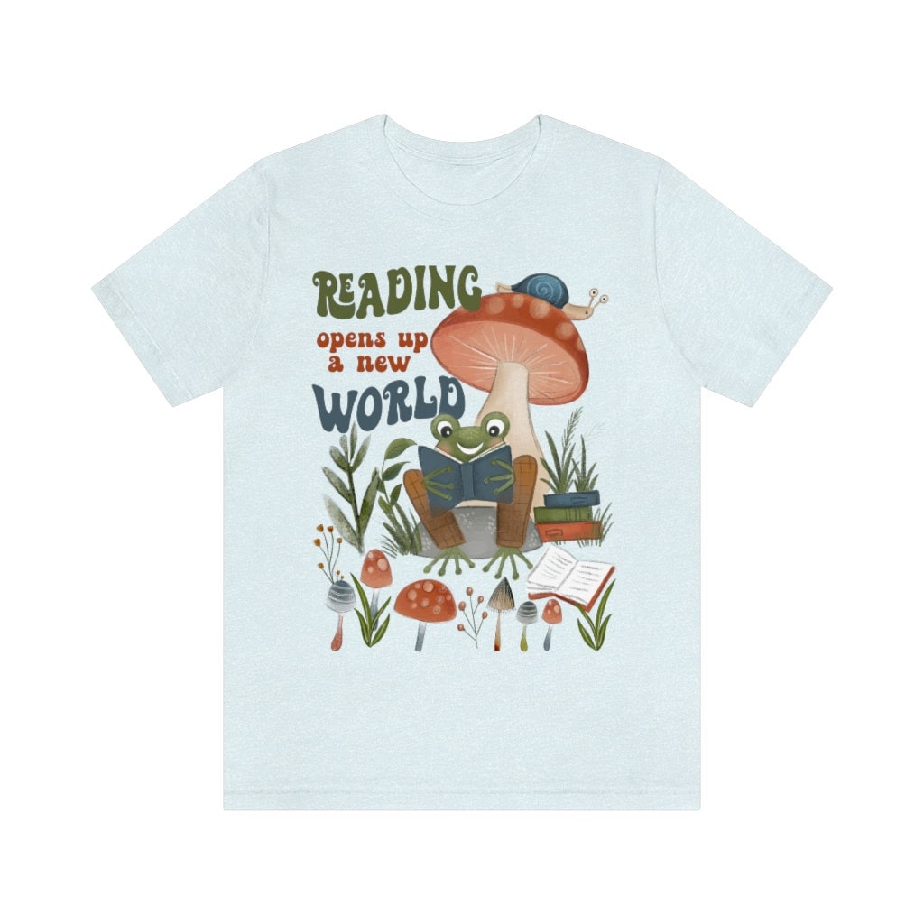 Vintage Frog Reading Story Time Librarian Bookish Literature Lover Shirt image 4