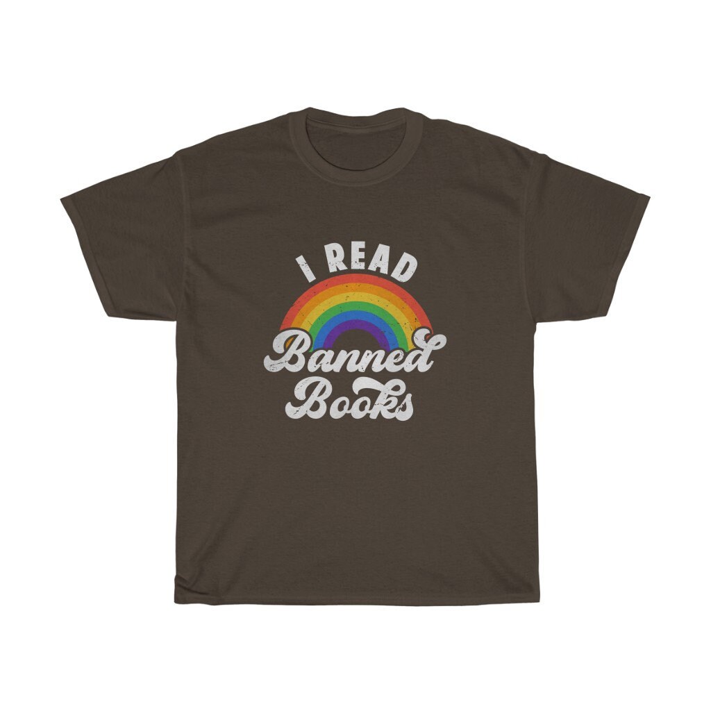 Retro I Read Banned Books Poet Literature Librarian Rainbow Literacy Shirt image 3