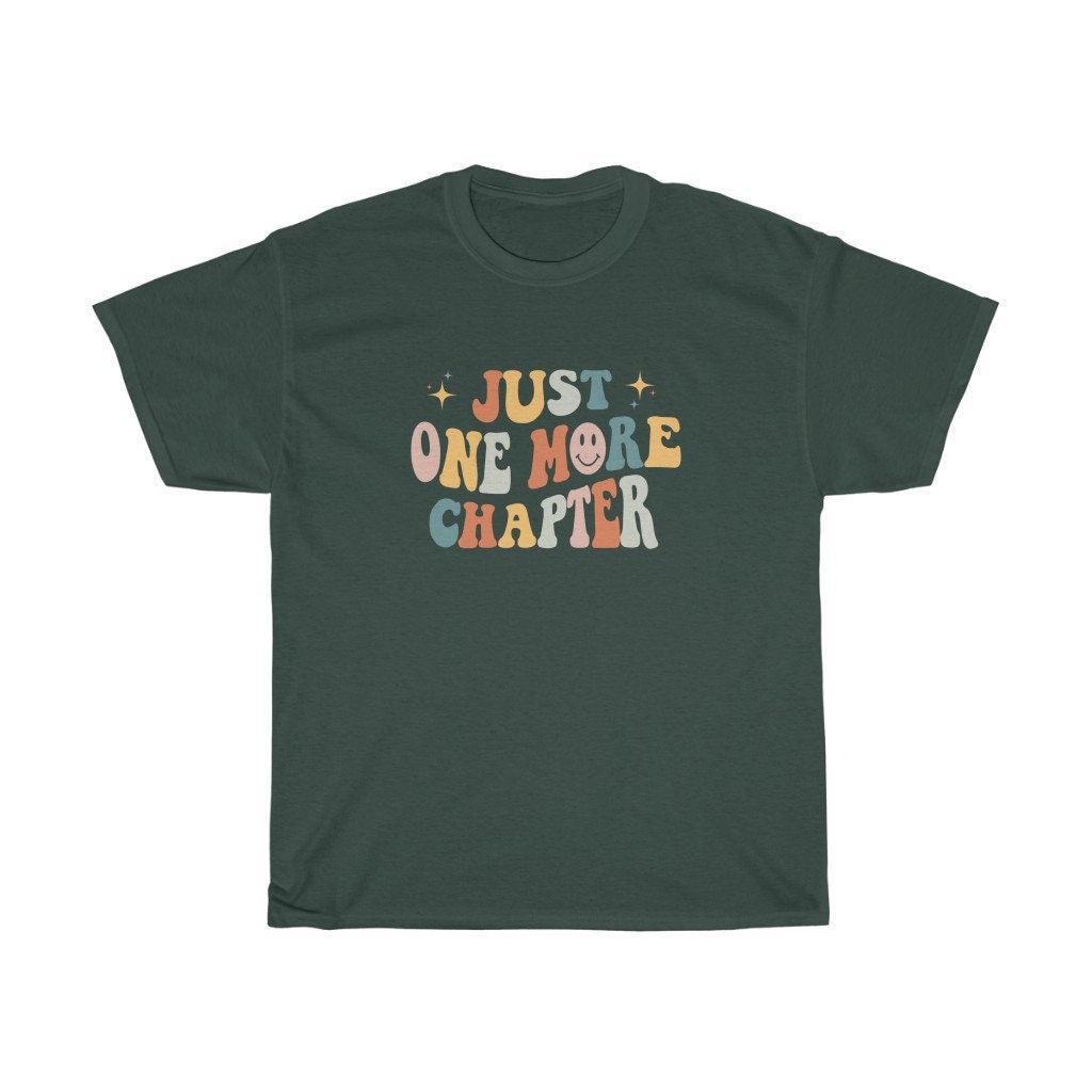 Retro Just One More Chapter Bookish Poet Literature Librarian Smiley Face Shirt image 3