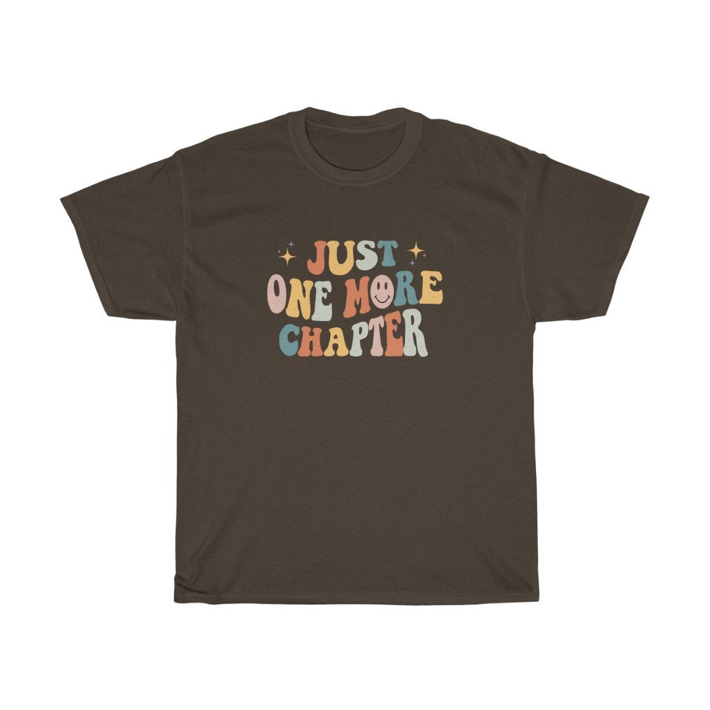 Retro Just One More Chapter Bookish Poet Literature Librarian Smiley Face Shirt image 4