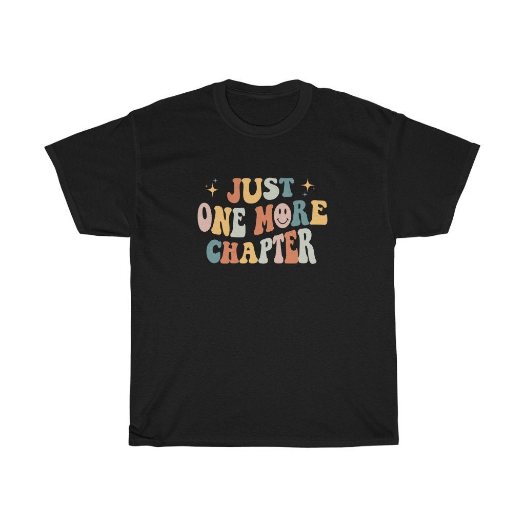 Retro Just One More Chapter Bookish Poet Literature Librarian Smiley Face Shirt image 2