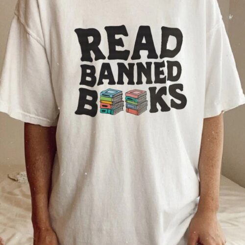 Read Banned Books Trendy Writer Reader Bibliophile Librarian Literature Romance Shirt image 0