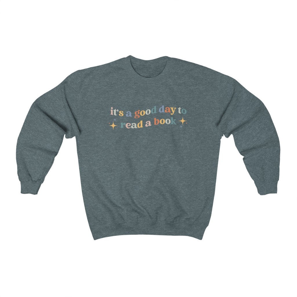 Retro It's A Good Day To Read Bookish Literature Librarian Indie Sweatshirt image 4