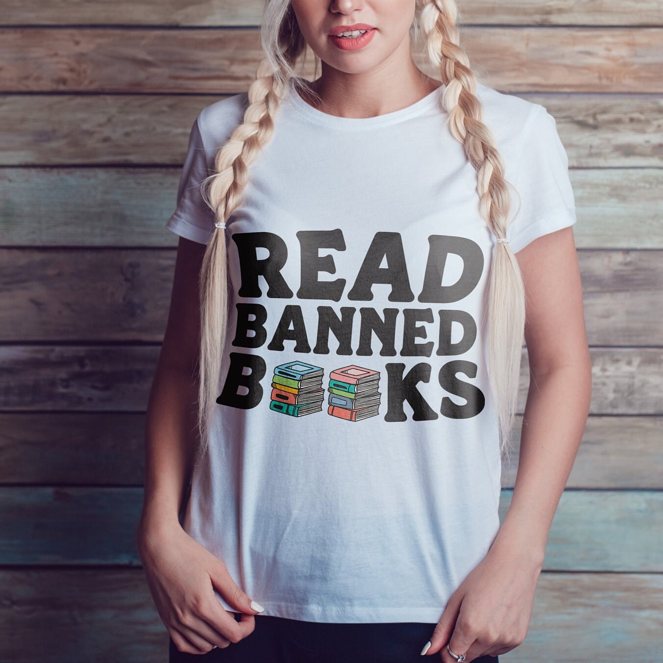 Read Banned Books Trendy Writer Reader Bibliophile Librarian Literature Romance Shirt image 1