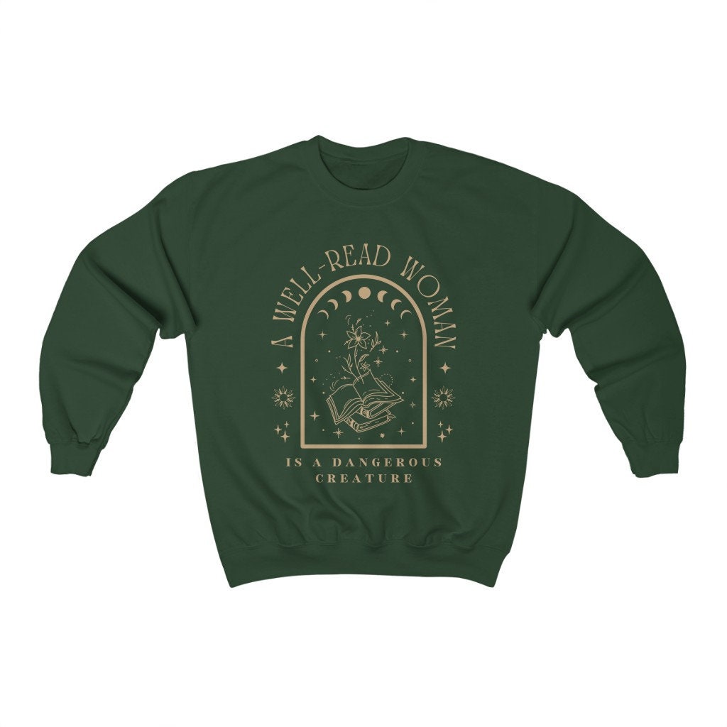 A Well Read Woman Bookish Reading Literature Librarian Celestial Sweatshirt image 3