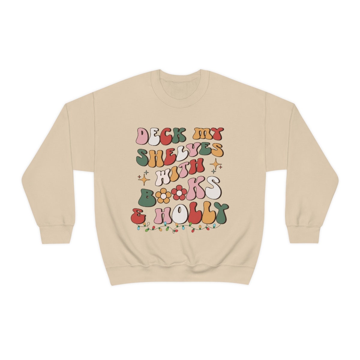 Retro Christmas Bookish Reading Librarian Literature Nerd Floral Sweatshirt image 5