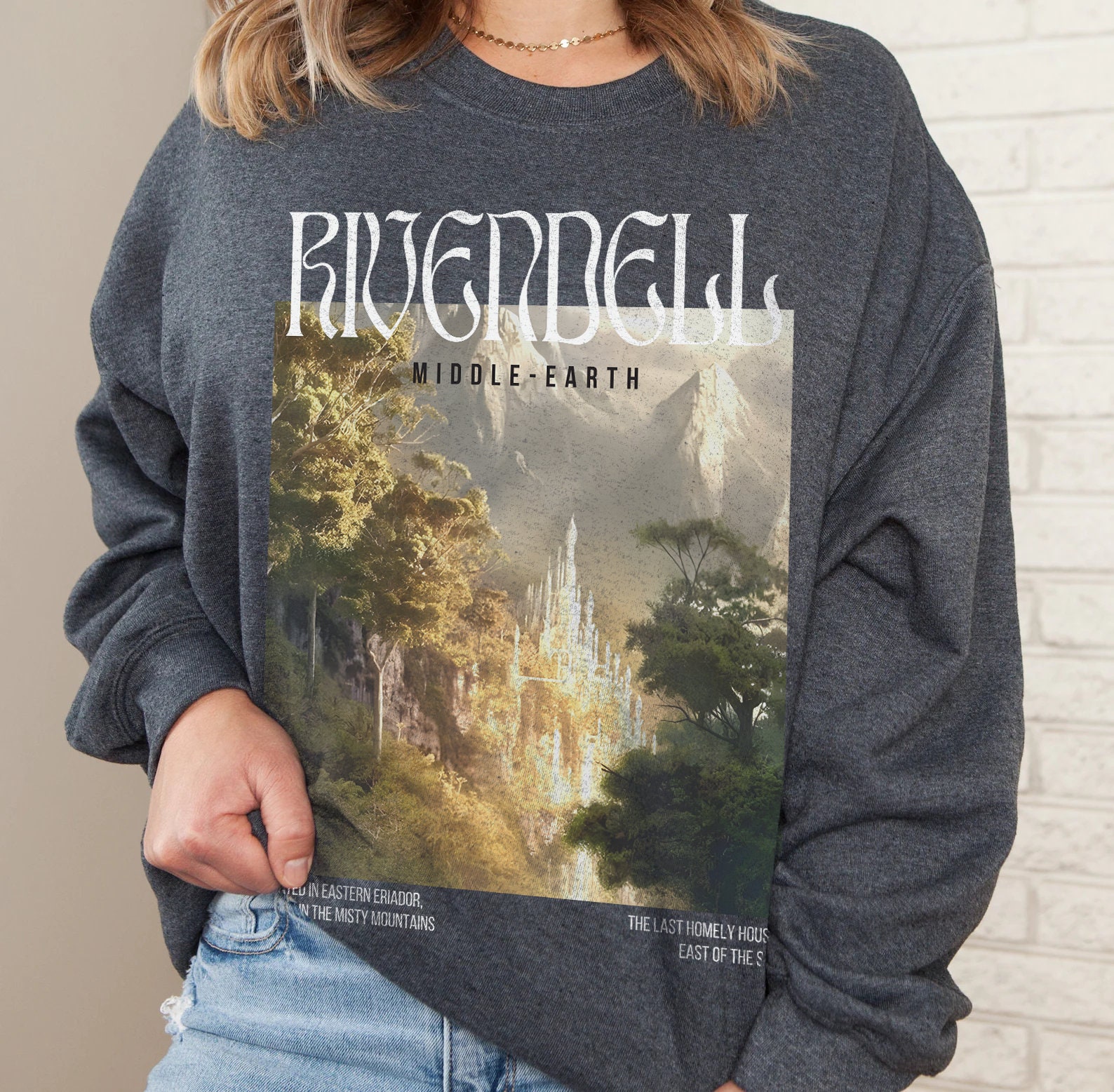 Rivendell LOTR Travel Fantasy Tolkien Aragorn Frodo Fellowship Bookish Sweatshirt image 2