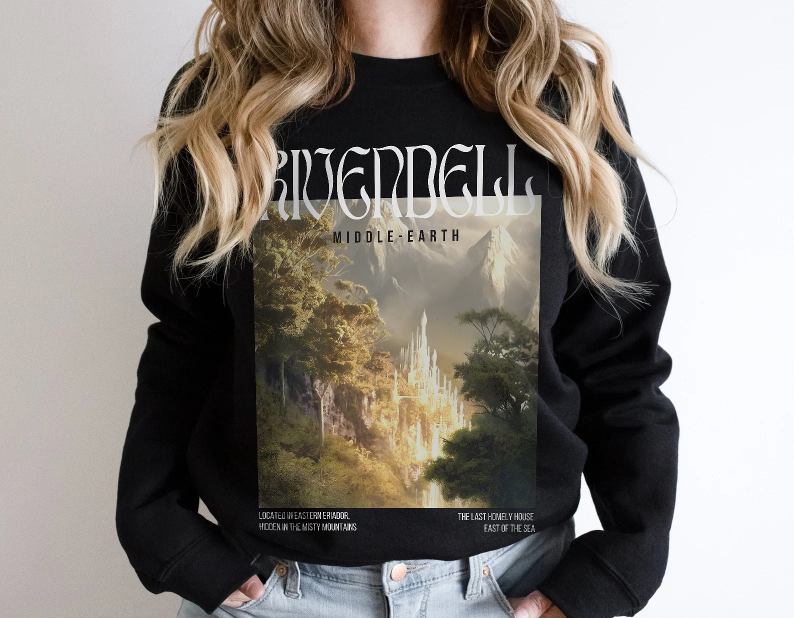 Rivendell LOTR Travel Fantasy Tolkien Aragorn Frodo Fellowship Bookish Sweatshirt image 3