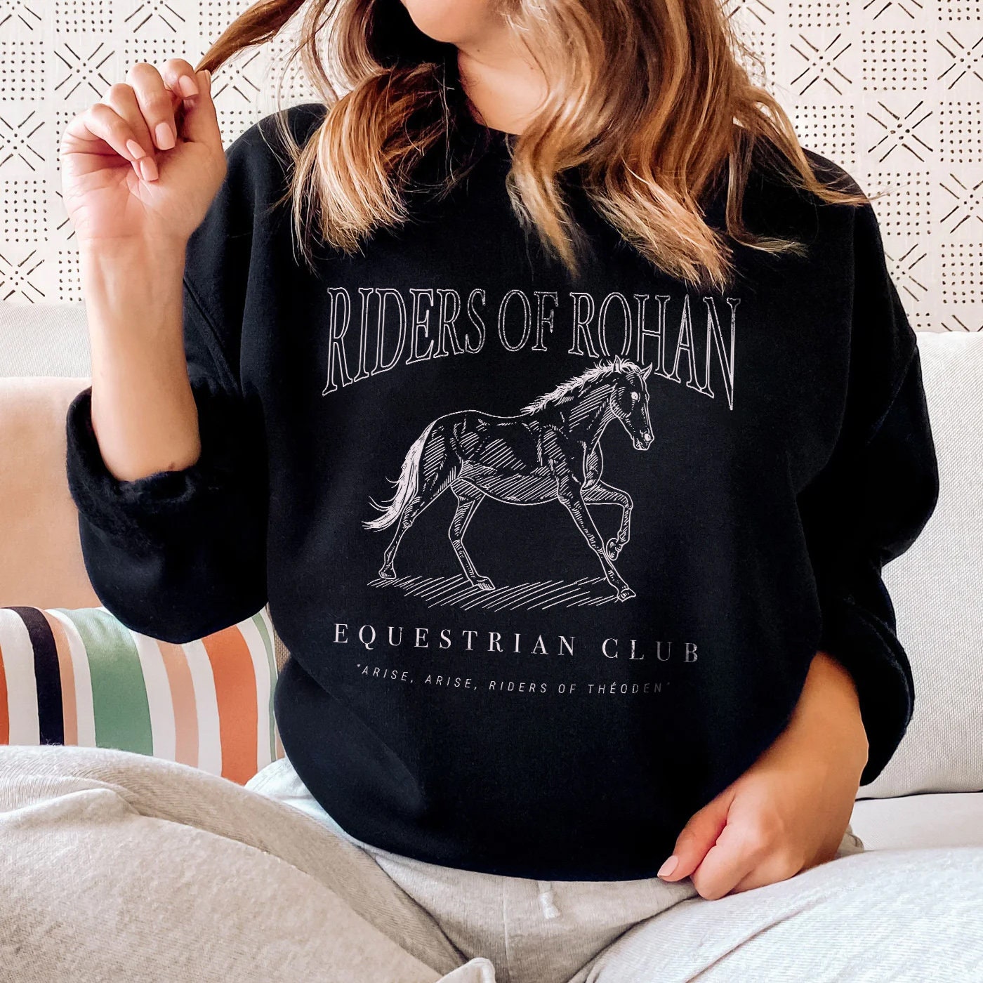 Riders Of Rohan Equestrian Club LOTR Fantasy Fellowship Bookish Hobbit Sweatshirt image 5