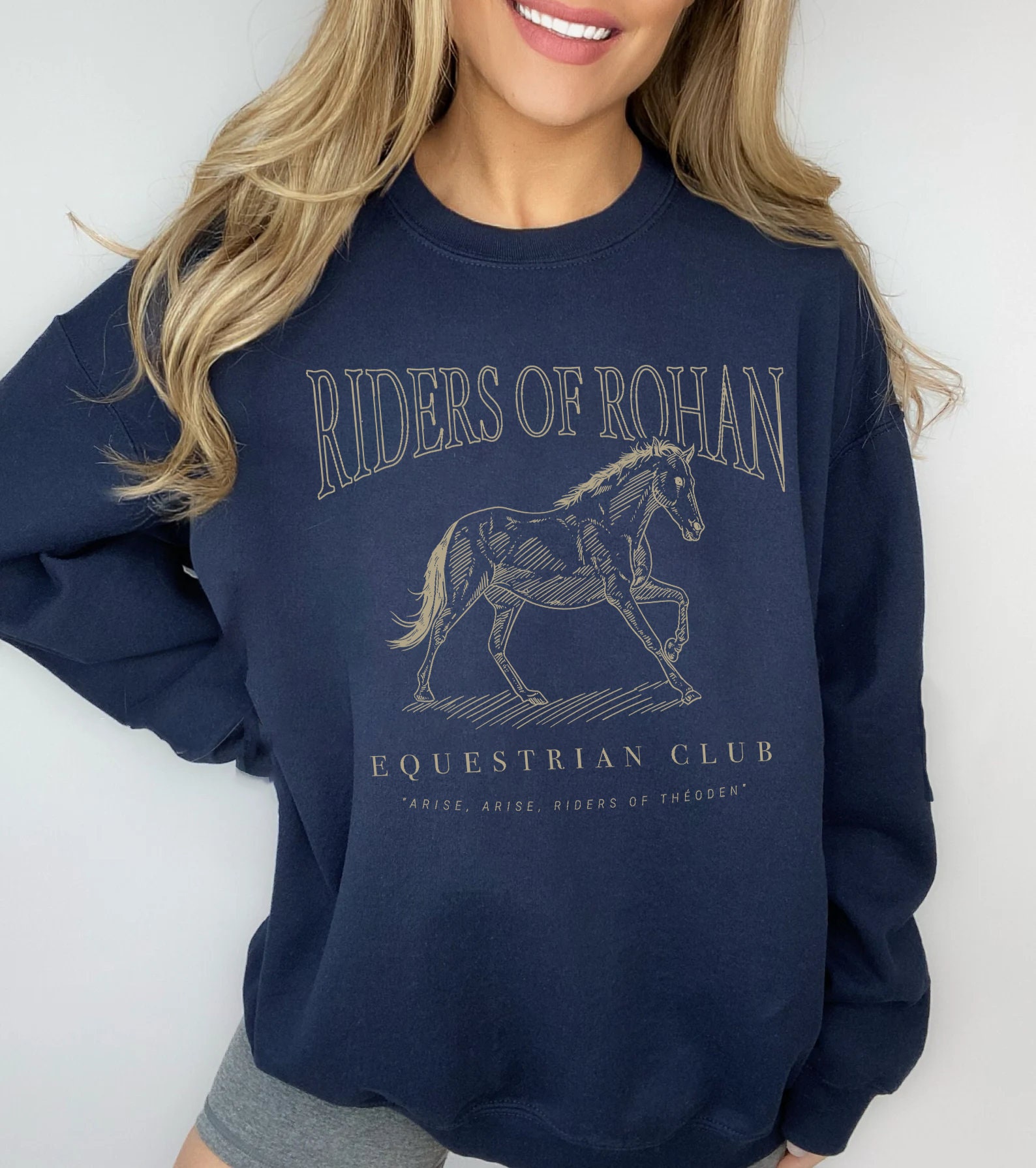 Riders Of Rohan Equestrian Club LOTR Fantasy Fellowship Bookish Hobbit Sweatshirt image 1