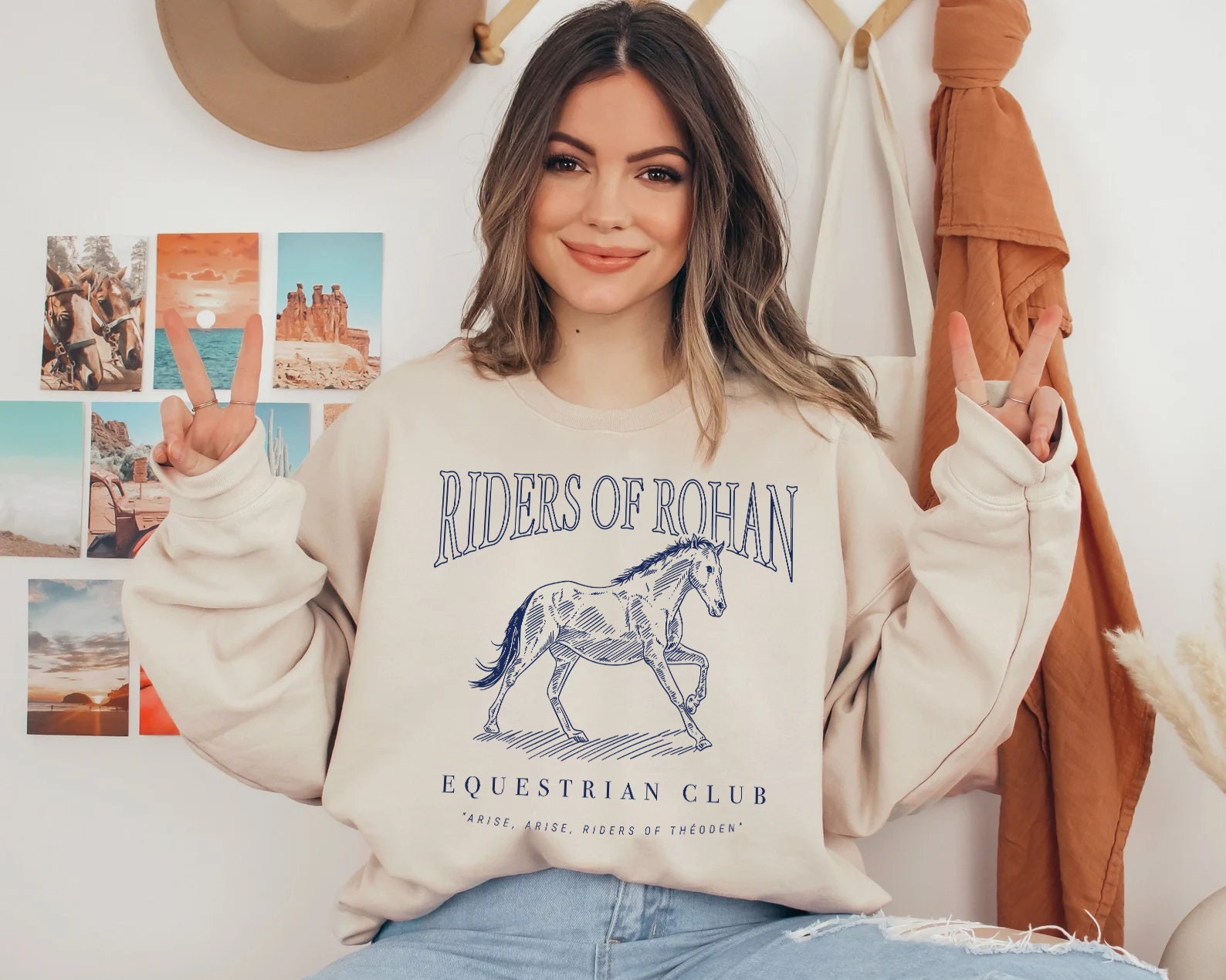 Riders Of Rohan Equestrian Club LOTR Fantasy Fellowship Bookish Hobbit Sweatshirt image 2