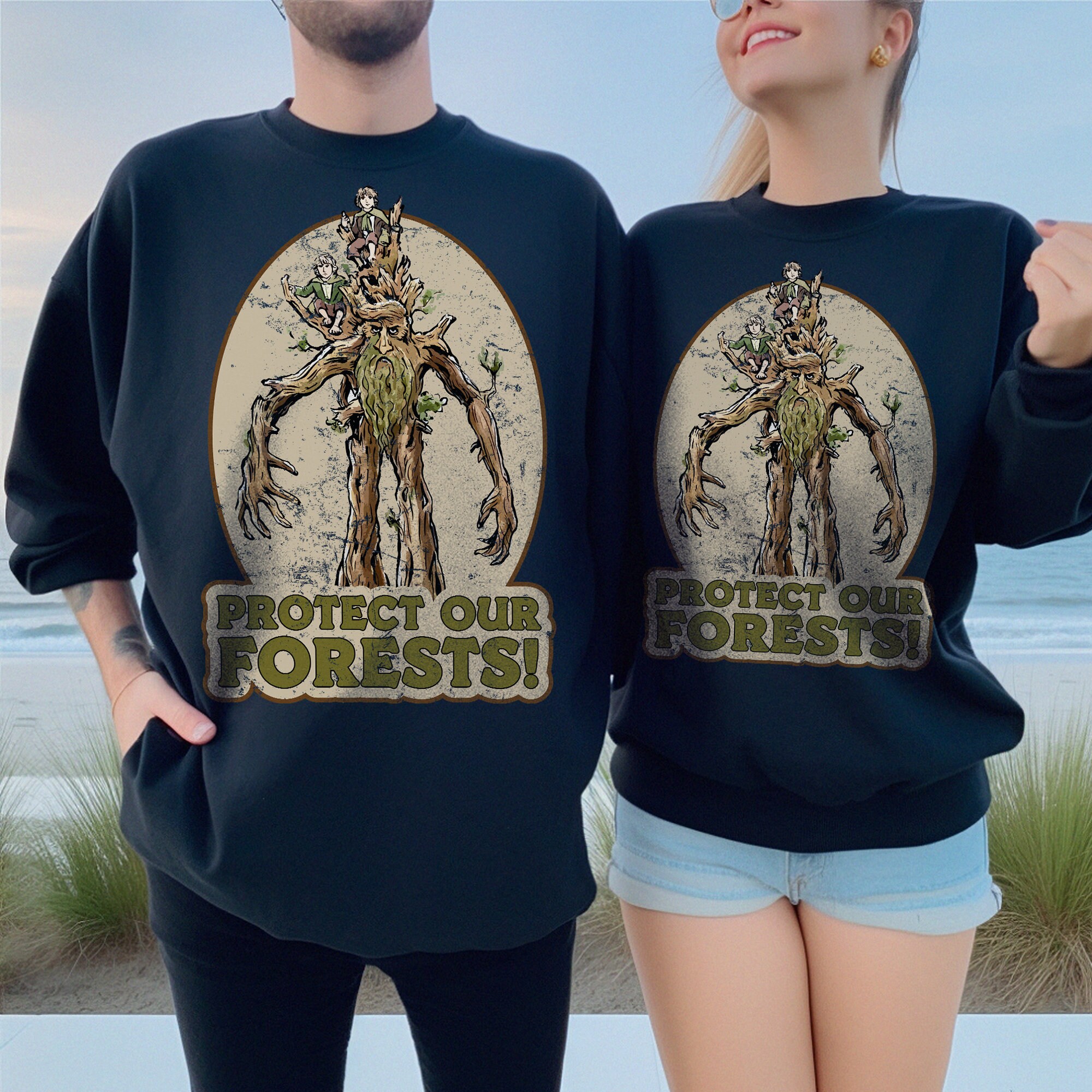 Treebeard Protect Our Forest Middle Earth Shire Hobbit Fellowship Fantasy Book Sweatshirt image 1