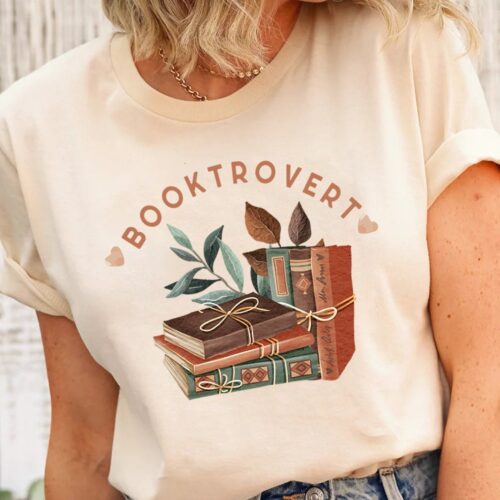 Booktrovert Lover Cute Librarian Teacher Plant Botanical Literary Sweatshirt image 0