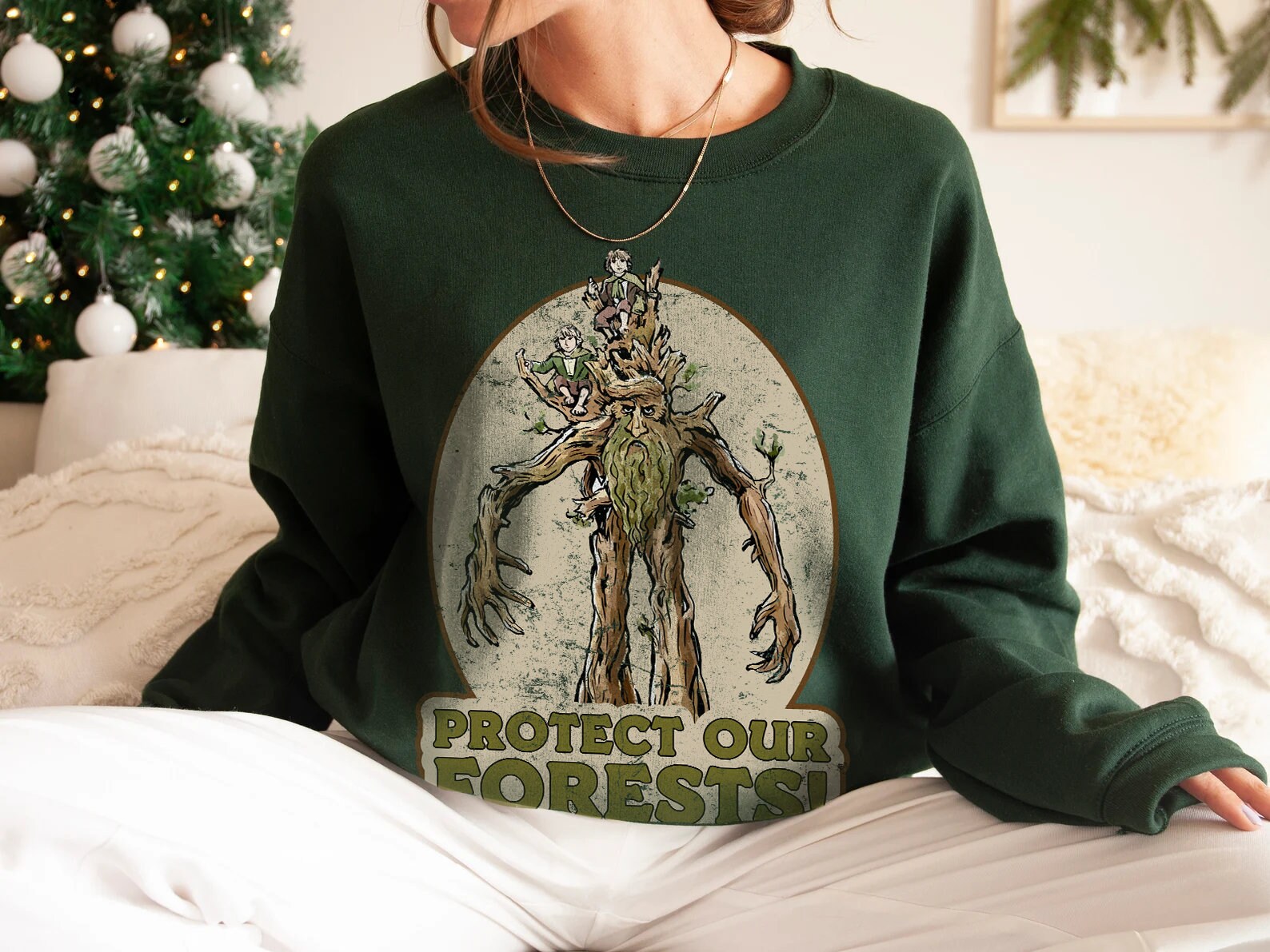 Treebeard Protect Our Forest Middle Earth Shire Hobbit Fellowship Fantasy Book Sweatshirt image 3