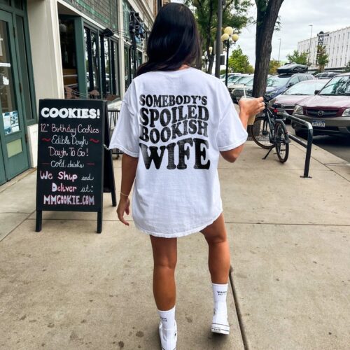 Somebody's Spoiled Bookish Wife Dark Romantasy Reader Lover ACOTAR Shirt image 0