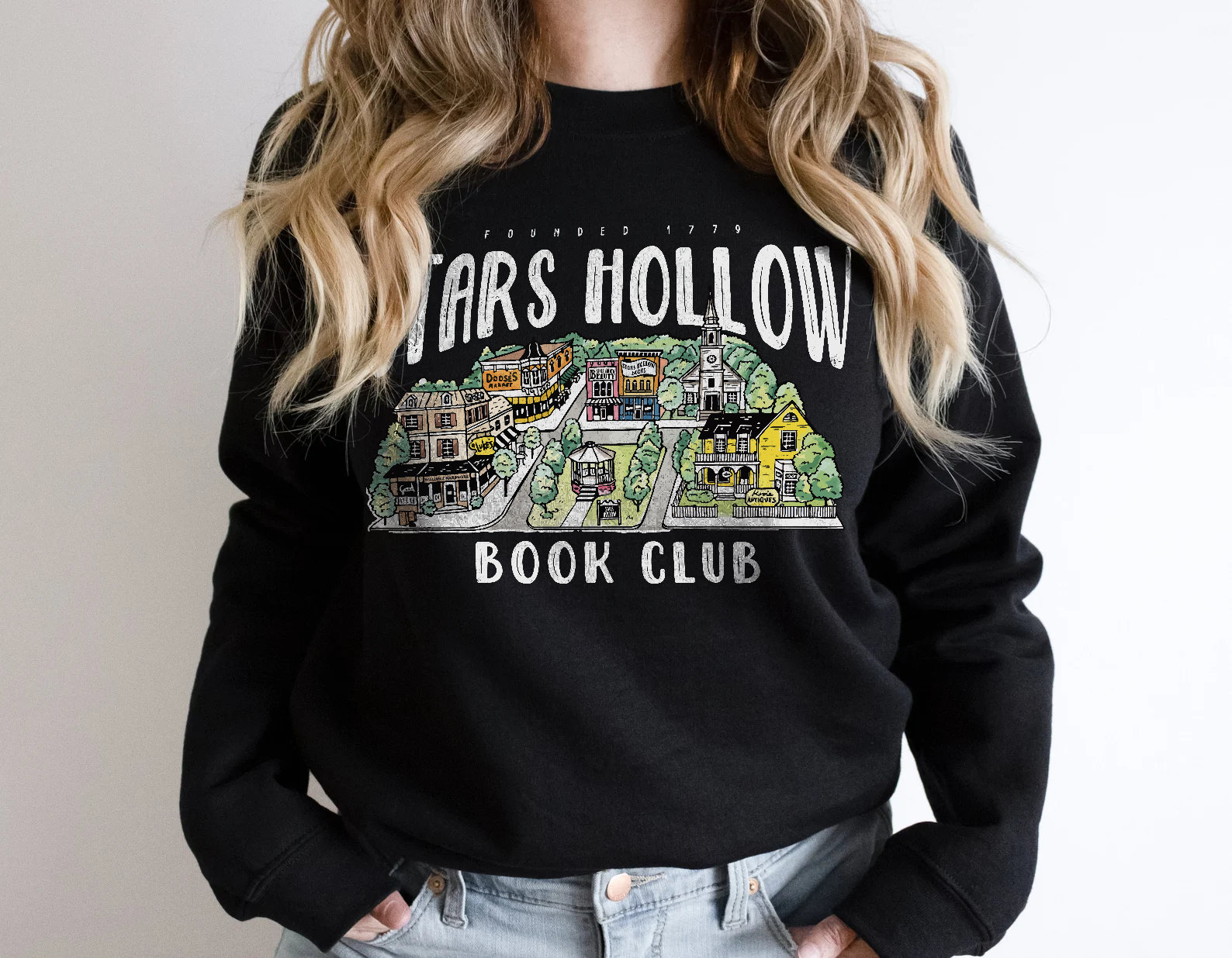 Vintage Stars Hollow Book Club Gilmore Girls Dragon Fly Inn Luke's Diner Sweatshirt image 3