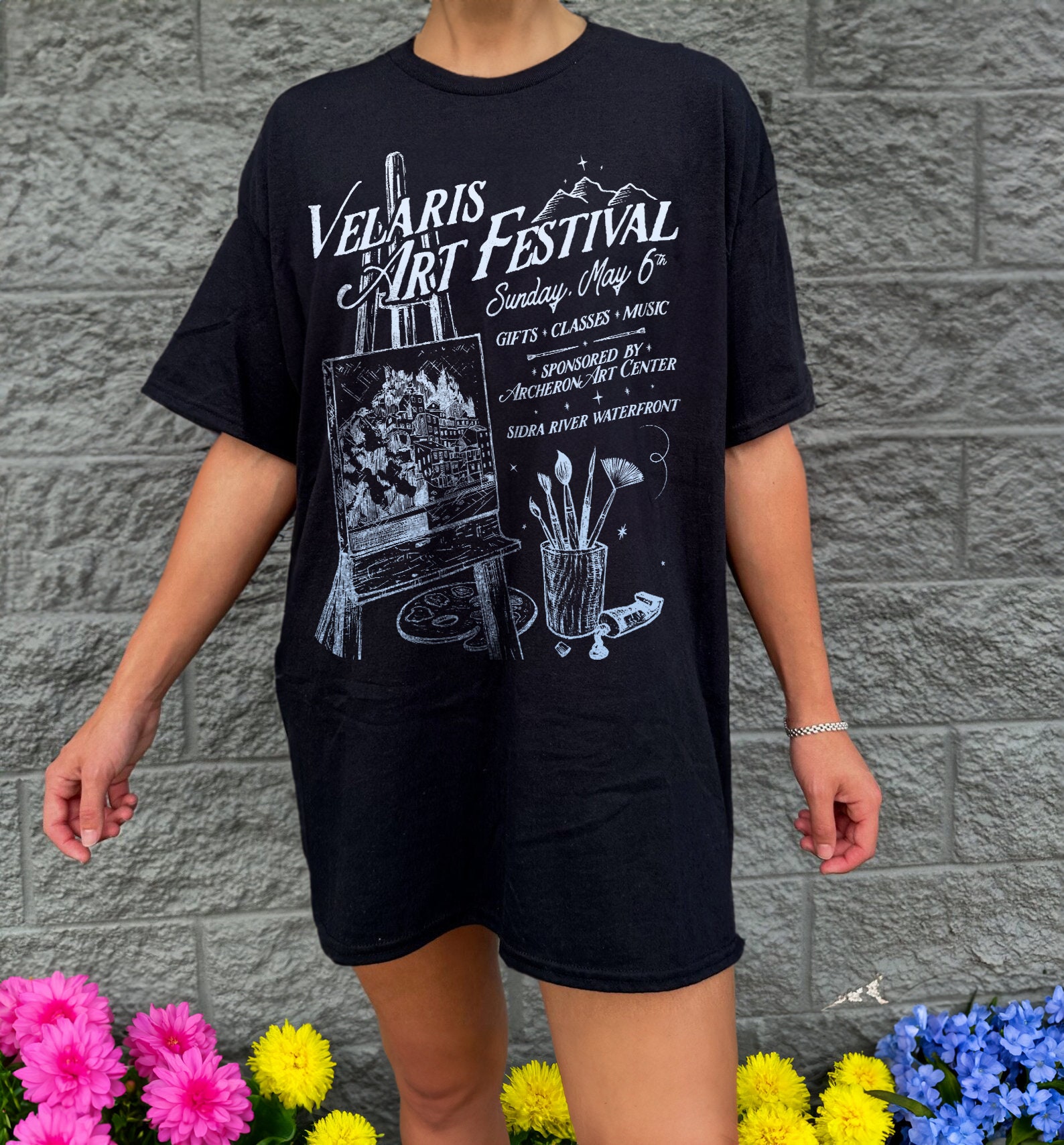 Velaris Art Festival ACOTAR Night Court SJM Bookish TOG Crescent City Fan Shirt image 3