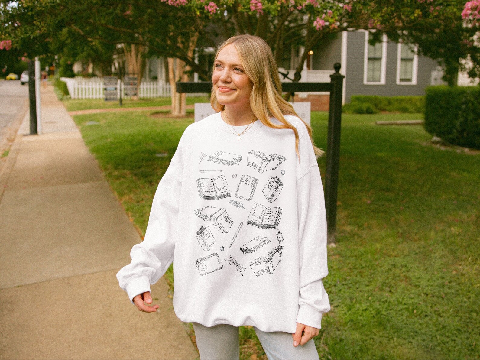 Simple Bookish Minimal Lover Academia Reading Sweatshirt image 3