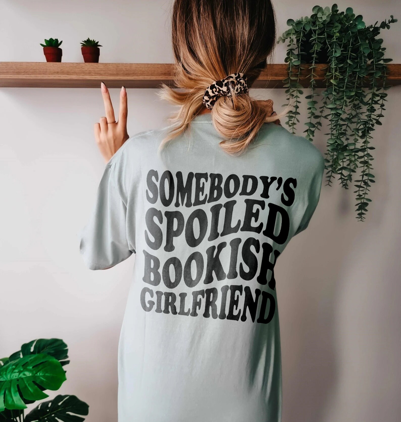 Somebody's Spoiled Bookish Girlfriend Dark Romantasy Book Lover ACOTAR Shirt image 1