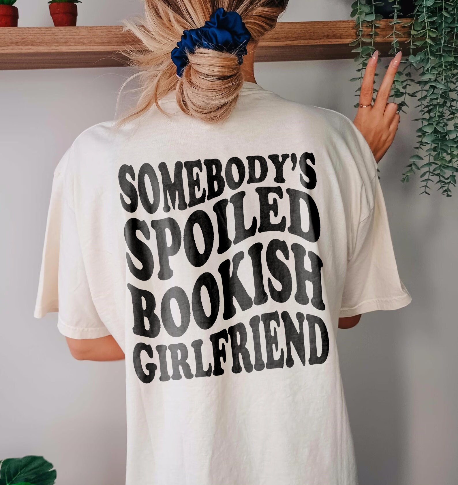 Somebody's Spoiled Bookish Girlfriend Dark Romantasy Book Lover ACOTAR Shirt image 2