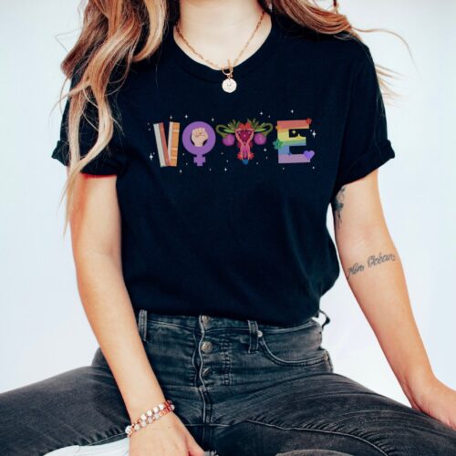 Vote Banned Books Feminist Reproductive Rights Political Activism Women Election Shirt image 0